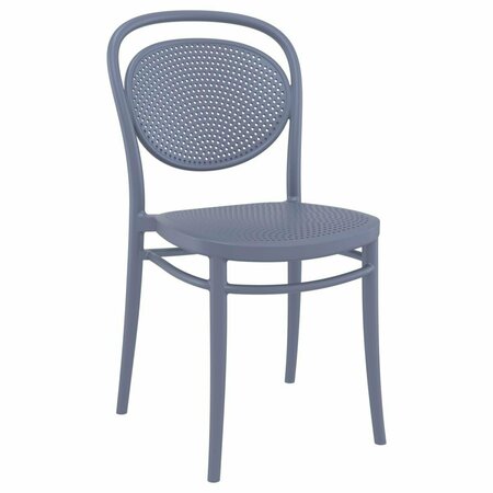 GRILLGEAR 17.3 in. Marcel Resin Outdoor Chair, Dark Gray GR2843620